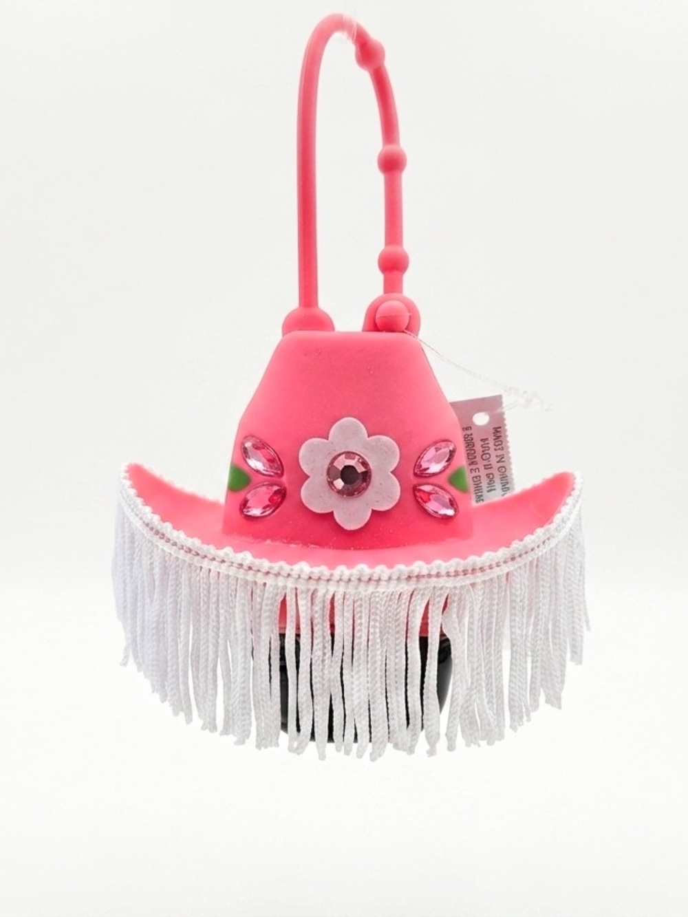 NWT BBW Pink Cowboy Hat Pocketbac Holder Keychain + 1 Free Hand Sanitizer Scent